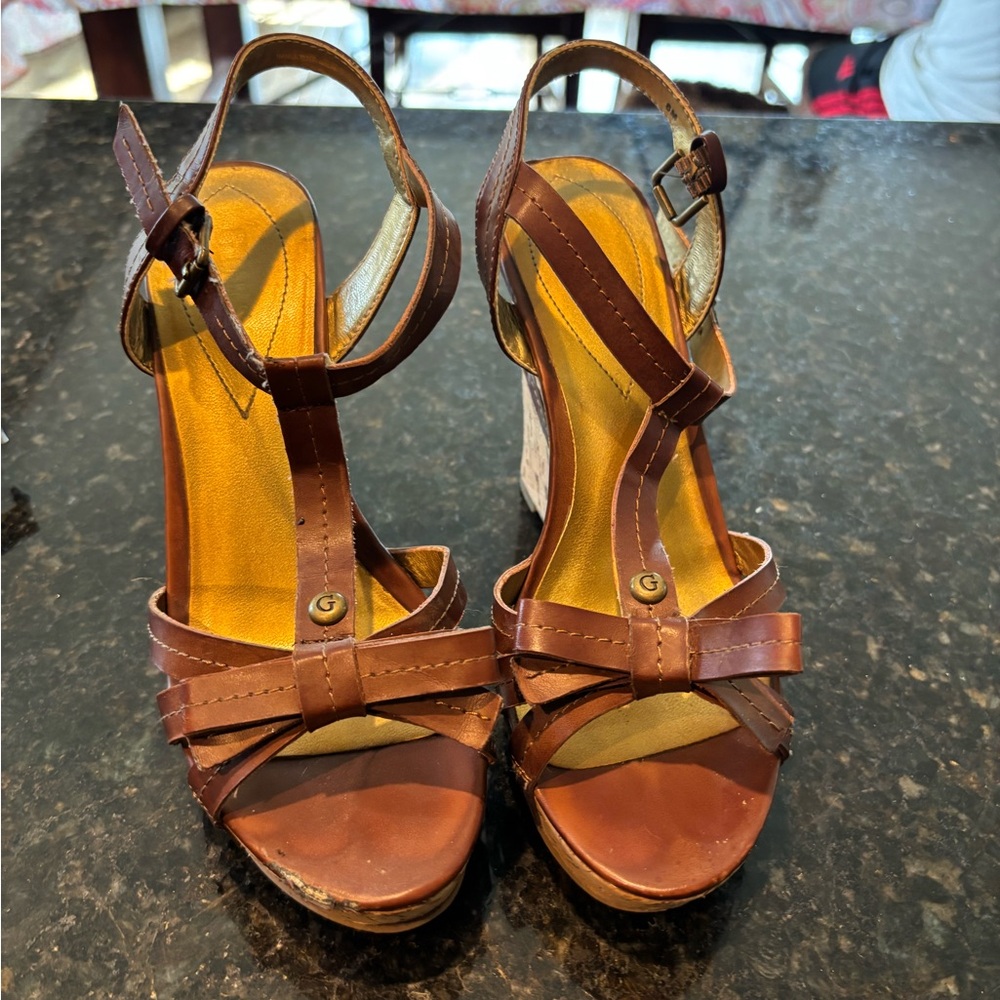 Guess Brown Strappy Sandals